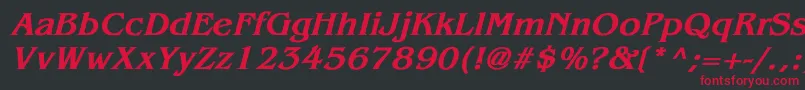 BenguiatBoldItalic Font – Red Fonts on Black Background