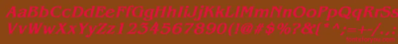 BenguiatBoldItalic Font – Red Fonts on Brown Background