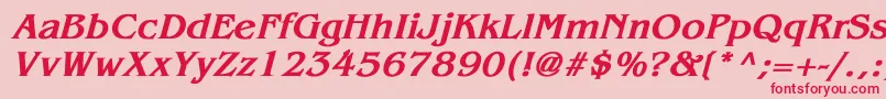 BenguiatBoldItalic Font – Red Fonts on Pink Background