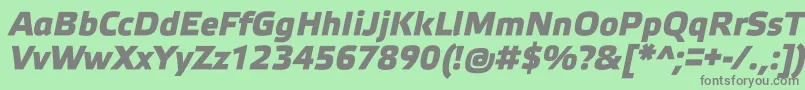 フォントElektraMediumProBoldItalic – 緑の背景に灰色の文字