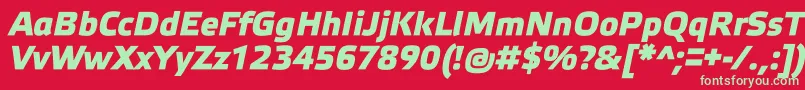 フォントElektraMediumProBoldItalic – 赤い背景に緑の文字