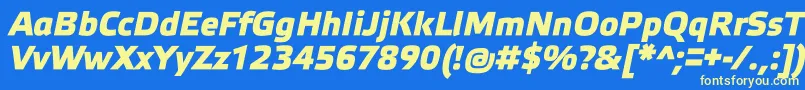 ElektraMediumProBoldItalic Font – Yellow Fonts on Blue Background