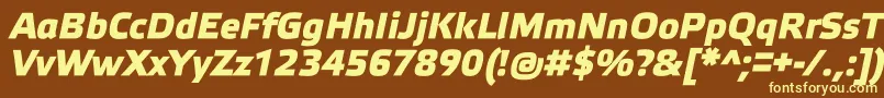 ElektraMediumProBoldItalic Font – Yellow Fonts on Brown Background