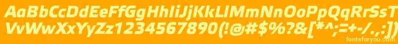 ElektraMediumProBoldItalic Font – Yellow Fonts on Orange Background