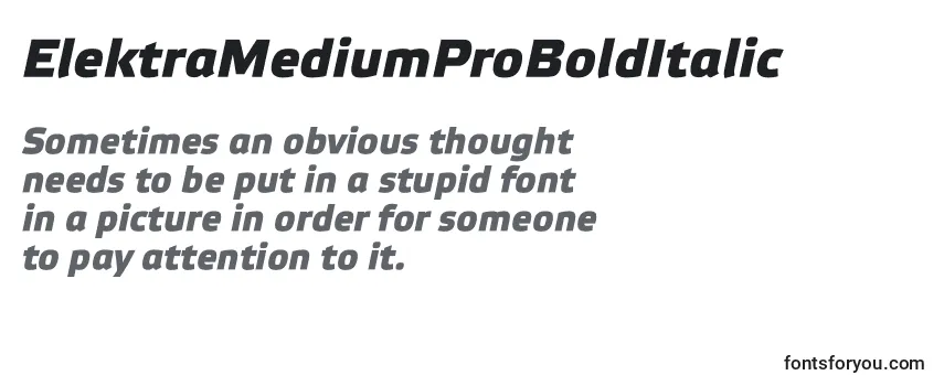 Review of the ElektraMediumProBoldItalic Font