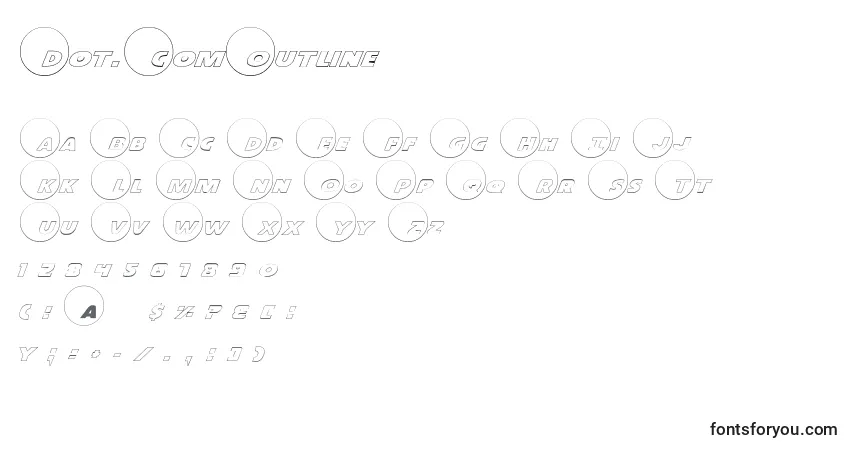 Шрифт Dot.ComOutline – алфавит, цифры, специальные символы