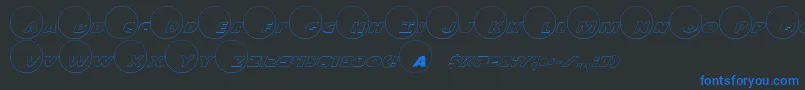 Dot.ComOutline Font – Blue Fonts on Black Background