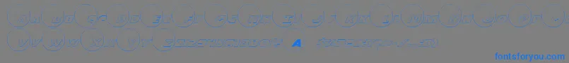 フォントDot.ComOutline – 灰色の背景に青い文字