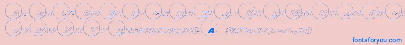 Dot.ComOutline Font – Blue Fonts on Pink Background