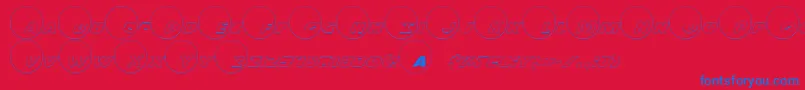 Шрифт Dot.ComOutline – синие шрифты на красном фоне