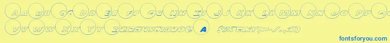 Police Dot.ComOutline – polices bleues sur fond jaune