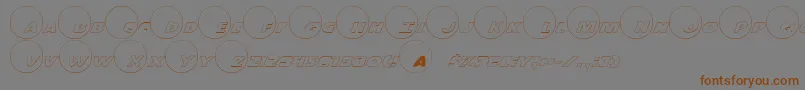 Dot.ComOutline-Schriftart – Braune Schriften auf grauem Hintergrund