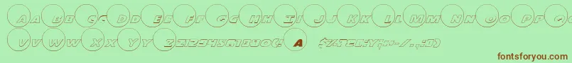 Fonte Dot.ComOutline – fontes marrons em um fundo verde