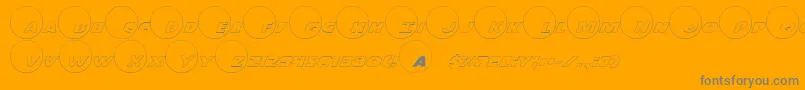 Fonte Dot.ComOutline – fontes cinzas em um fundo laranja
