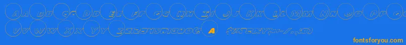 Fonte Dot.ComOutline – fontes laranjas em um fundo azul