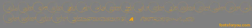 Dot.ComOutline-Schriftart – Orangefarbene Schriften auf grauem Hintergrund