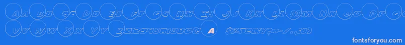 Fonte Dot.ComOutline – fontes rosa em um fundo azul