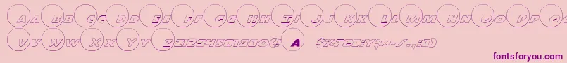Dot.ComOutline-fontti – violetit fontit vaaleanpunaisella taustalla