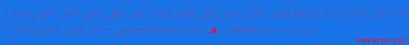 Dot.ComOutline Font – Red Fonts on Blue Background