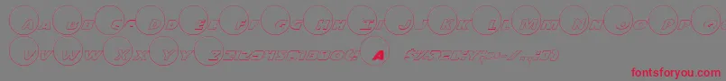 Dot.ComOutline Font – Red Fonts on Gray Background