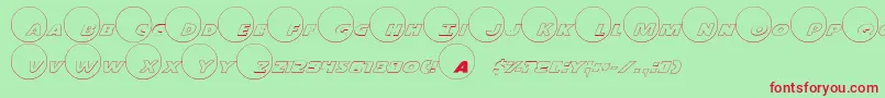 フォントDot.ComOutline – 赤い文字の緑の背景