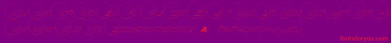 Dot.ComOutline-Schriftart – Rote Schriften auf violettem Hintergrund