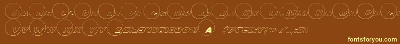 Dot.ComOutline Font – Yellow Fonts on Brown Background