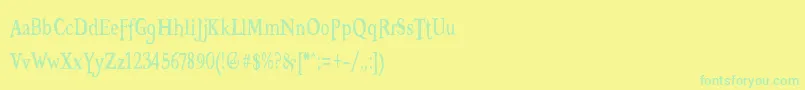 BooterZeroZero Font – Green Fonts on Yellow Background