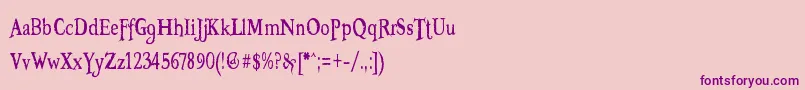 BooterZeroZero Font – Purple Fonts on Pink Background