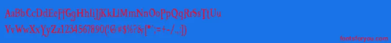 BooterZeroZero Font – Red Fonts on Blue Background