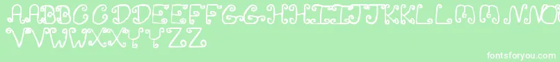 Fonte InsanityJv – fontes brancas em um fundo verde