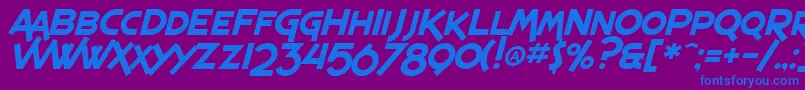 SfEspressoShackItalic Font – Blue Fonts on Purple Background