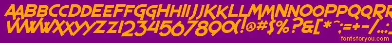 SfEspressoShackItalic Font – Orange Fonts on Purple Background