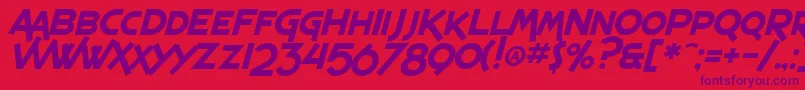 SfEspressoShackItalic Font – Purple Fonts on Red Background