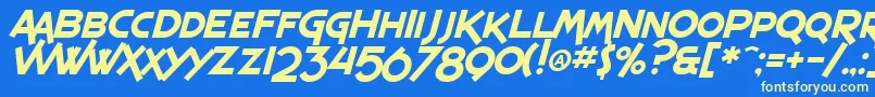 SfEspressoShackItalic Font – Yellow Fonts on Blue Background