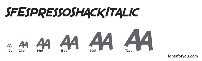 Размеры шрифта SfEspressoShackItalic