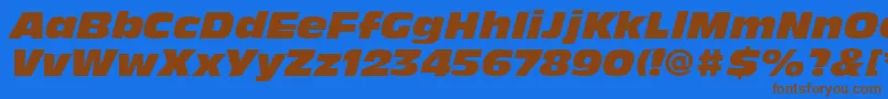 AntiqueOliveLtNordItalic Font – Brown Fonts on Blue Background