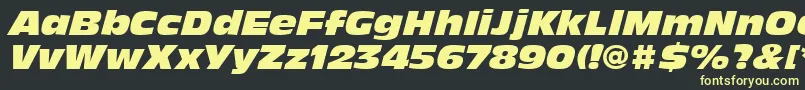 AntiqueOliveLtNordItalic Font – Yellow Fonts on Black Background