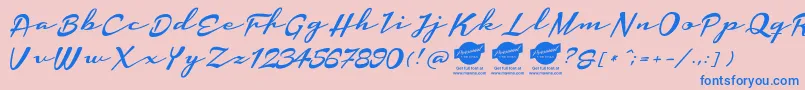 HousegrindPersonalUseOnly Font – Blue Fonts on Pink Background