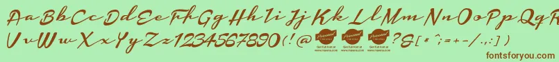 HousegrindPersonalUseOnly Font – Brown Fonts on Green Background