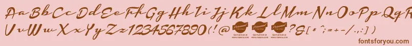 HousegrindPersonalUseOnly Font – Brown Fonts on Pink Background