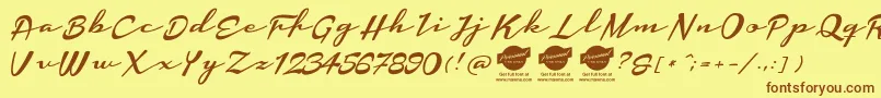 HousegrindPersonalUseOnly Font – Brown Fonts on Yellow Background