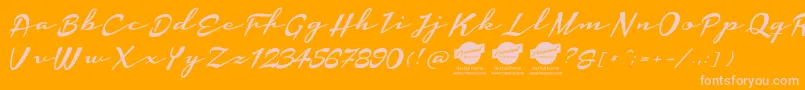 HousegrindPersonalUseOnly-Schriftart – Rosa Schriften auf orangefarbenem Hintergrund