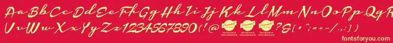 HousegrindPersonalUseOnly-Schriftart – Gelbe Schriften auf rotem Hintergrund