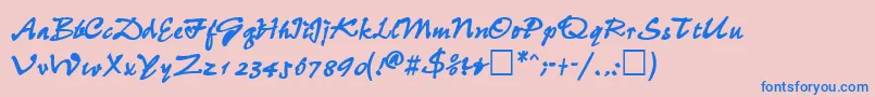 WheedlesskBold Font – Blue Fonts on Pink Background