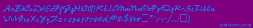 WheedlesskBold Font – Blue Fonts on Purple Background