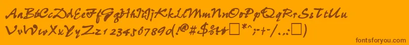 WheedlesskBold Font – Brown Fonts on Orange Background