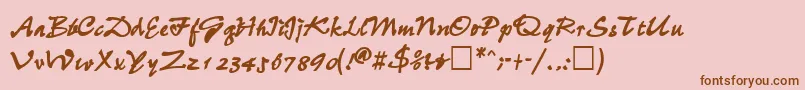 WheedlesskBold-fontti – ruskeat fontit vaaleanpunaisella taustalla