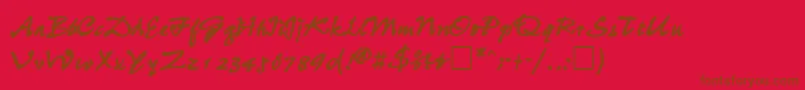 フォントWheedlesskBold – 赤い背景に茶色の文字