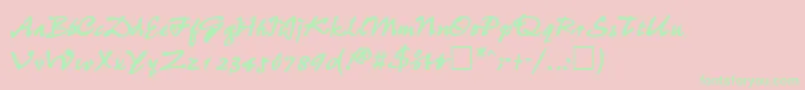 WheedlesskBold Font – Green Fonts on Pink Background